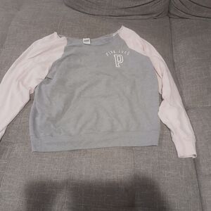 Pink Lotus Light Pink and Gray Hoodie
